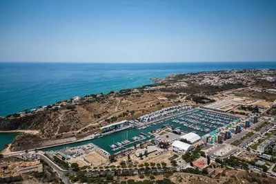 an aerial view of a marina with boats at Windmill by OCvillas in Albufeira