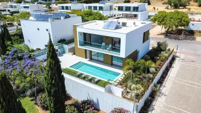 an aerial view of a house with a swimming pool at Villa Orada 25 by Stay ici Algarve Holiday Rental in Albufeira