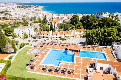 an aerial view of a villa with a swimming pool at Blue Sea in Albufeira