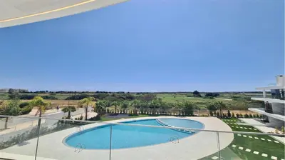 a view of a swimming pool from the balcony of a building at Lake24 CD256- CleverDetails, 3 bedroom apartment, sleeps 6, near to Falesia Beach and the Marina in Vilamoura