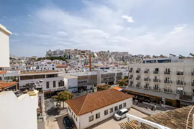 an aerial view of a city with buildings at Apartment Santana - In the heart of Albufeira in Albufeira