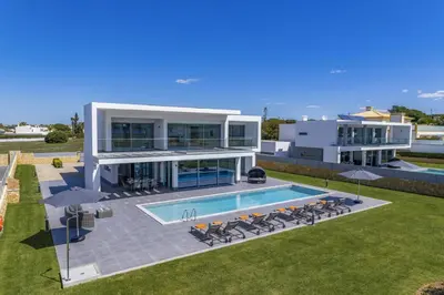 an aerial view of a house with a swimming pool at Villa Casa Magnolia by Villa Plus in Galé
