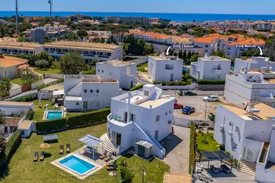 an aerial view of a villa with a swimming pool at Villa Casa Duarte by Villa Plus in Olhos de Água