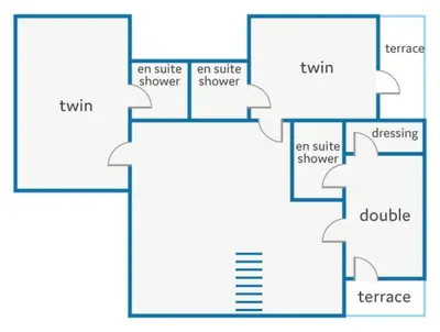 a block diagram of an apartment at Villa Karlia by Villa Plus in Galé