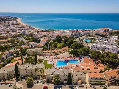 an aerial view of a resort and the ocean at White Studio - Ocean View in Albufeira