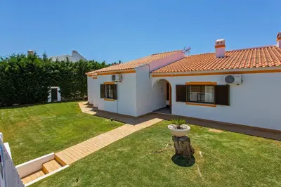 a white house with a plant in a yard at Villa Lurdes by Villa Plus in Galé