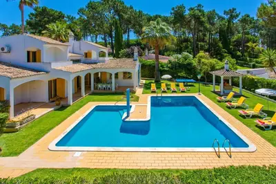 an aerial view of a villa with a swimming pool at Villa Miralago by Villa Plus in Vilamoura