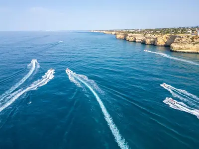 a group of boats in the water at Apartment Rhodes by Algarve Vacation in Albufeira