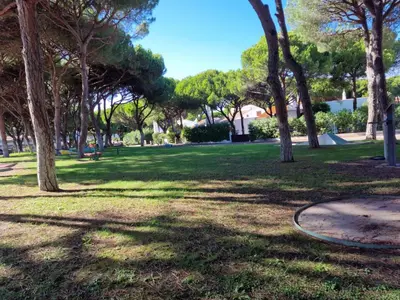 a park with trees and grass with a frisbee at APART ALDEIA DAS AÇOTEIAS - T0 - By BEDZY in Albufeira