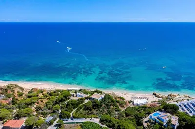 an aerial view of a beach and the ocean at Collection beach side - Albufeira Oura praia 200 meters in Albufeira