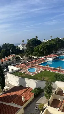 an aerial view of a resort with two swimming pools at Bela Vista in Albufeira