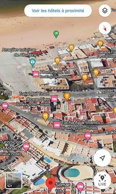 a map of a city with buildings and balloons at Silmaria Sea View amazing in Albufeira