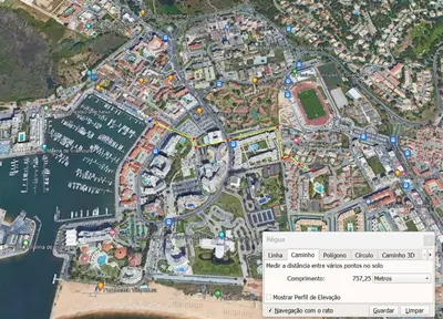 a map of a city with buildings and the water at Vilamoura Dream House QR2 in Quarteira