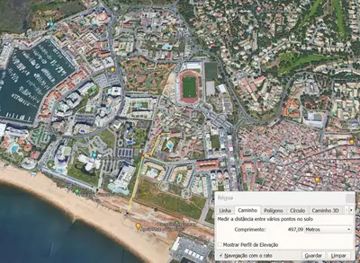 a detailed map of a city with a beach at Vilamoura Dream House QR2 in Quarteira