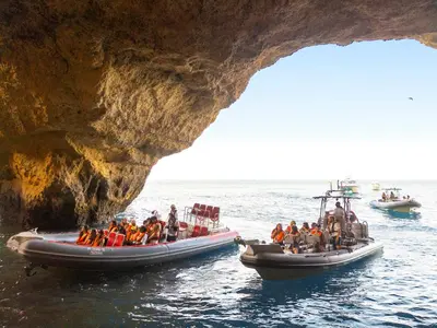 a group of people on a raft in the water at Villa Dubai by Algarve Vacation in Albufeira