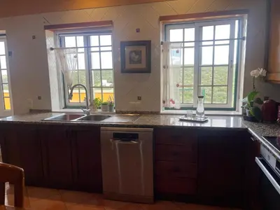 a kitchen with a sink and a dishwasher at AL Monte Lusitano in Loulé