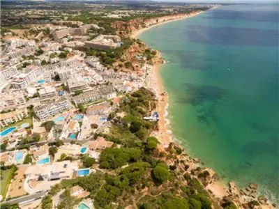 an aerial view of a beach and the ocean at Fantastic Apartments 1 Bedroom in Olhos de Água