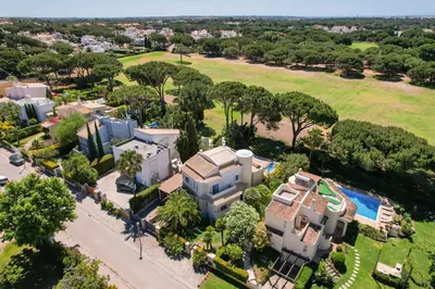 an aerial view of a house with a park at Vila Caraibas - Vilamoura - by HDproperties in Vilamoura