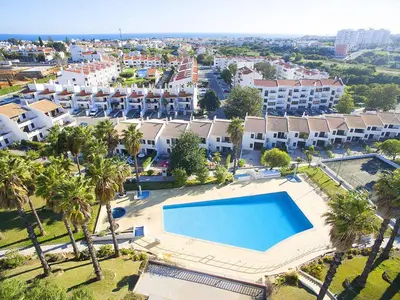 an aerial view of a resort with a large swimming pool at Villa Saint Lucia by Algarve Vacation in Albufeira