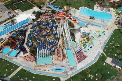 an aerial view of a water park at VilamouraSun Aquamar Penthouse 601 in Quarteira