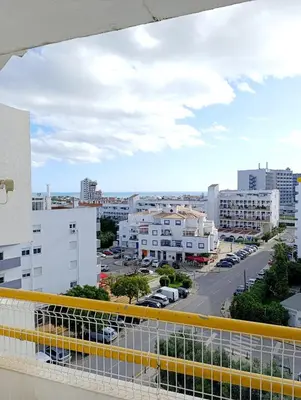 a basketball hoop in front of a building at Casa Patricia in Albufeira