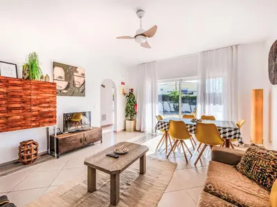 a living room with a couch and a table at Holiday Home Antonica by Interhome in Patroves