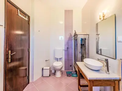 a bathroom with a sink and a toilet at Holiday Home Antonica by Interhome in Patroves
