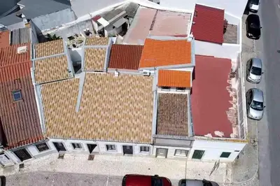 an overhead view of a group of buildings at Typical house Faro downtown private entrance in Faro