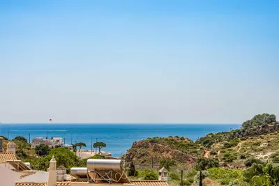 a view of the beach and the ocean at Villa Jasmin Marina in Albufeira