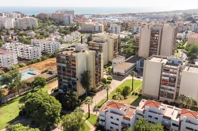 an aerial view of a city with buildings at BLUE - Vilamoura in Vilamoura