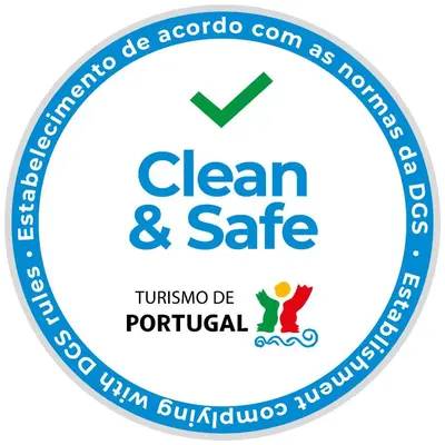 a label for clean and safe at Aquamar 15 - Clever Details in Vilamoura
