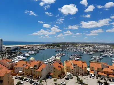 a view of a harbor with boats in the water at Marina Mar Bela Vista by SAPvillas in Vilamoura