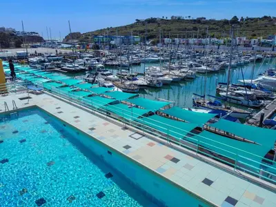 a group of boats docked in a marina at Luxury 1 Bedroom Apartment, Marina de Albufeira4 in Albufeira
