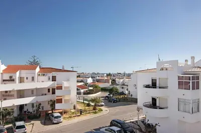 an aerial view of a city with buildings at Alta Oura in Albufeira