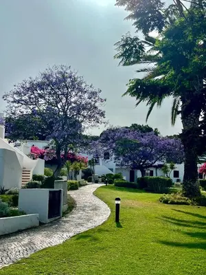 a bedroom with two beds and a window at Superior Apartment 361 Balaia Golf Village in Olhos de Água