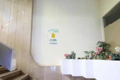 a white table with plants on a wall at BeGuest Vila Magna Apartment in Albufeira