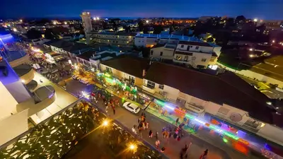 an overhead view of a city at night at Ocean Drive by Check-in Portugal in Albufeira