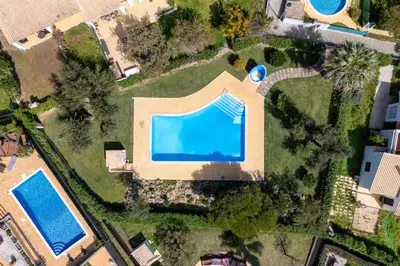 an overhead view of a swimming pool in a yard at Casa da Paz by Algarve Holidays in Albufeira