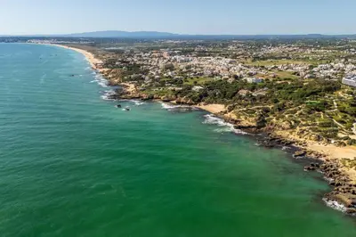 an aerial view of the shoreline of a beach at São Rafael 1 Bedroom with Pool in Albufeira