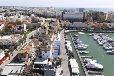 an aerial view of a harbor with boats at Marina Club II - Marina view by HD in Vilamoura