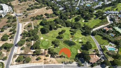 an aerial view of a park with a sign that reads rogue rotarians at #315 Apartamento Turistico by Home Holidays in Atalaia