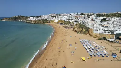 an aerial view of a beach with people and buildings at #326 Vista Mar by Home Holidays in Albufeira