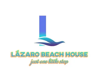 a logo for a beach house just one little step at Lazaro Beach House in Faro