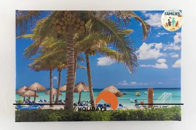 a picture of a beach with palm trees and the ocean at #329 Families Only - Jacaranda by Home Holidays in Albufeira