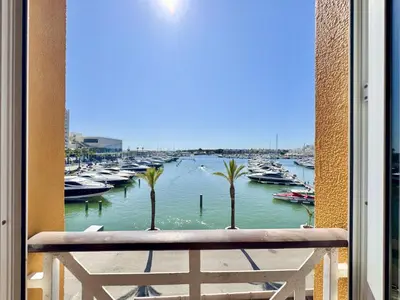 a view of a marina with boats in the water at Vilamoura Marina View 3 by Homing in Vilamoura