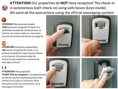 a collage of pictures of a hand holding a lightswitch at Blife Tonya - private rooms at Santantonya 1st floor in Faro