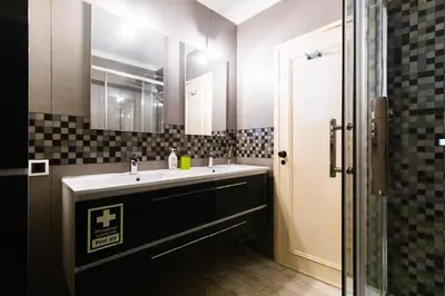 a bathroom with a sink and a mirror at Bonita V3 431, Health club, tenis, golf, no Balaia Golf Village in Olhos de Água