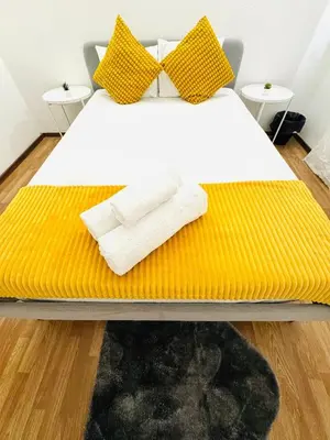 a living room with a couch and a table at Apartment in Vilamoura Park in Quarteira