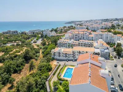 an aerial view of a resort with a swimming pool at Apartment Sonia in Albufeira