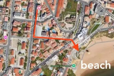 a map of a parking lot with a red arrow at Albufeira Spring, Summer & Fall in Albufeira